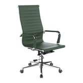 Nautilus Designs Aura Contemporary High Back Bonded Leather Executive Office Chair With Fixed Arms Forest Green - BCL/9003/FGN DD